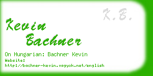 kevin bachner business card